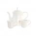 Комплект чаши за кафе части DKD Home Decor Естествен Порцелан Бял