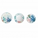 Indų Rinkinys DKD Home Decor Porcelianas Mėlyna Žalia 18 Dalys