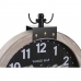 Relógio de Parede DKD Home Decor 40 x 6,5 x 46 cm Preto Castanho Ferro Vintage Madeira MDF Mapa do Mundo (2 Unidades)
