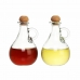 Set med olja och vinäger DKD Home Decor 9 x 9 x 14,5 cm Glas Transparent Kork 230 ml 2 antal