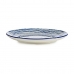 Plochý tanier Oruhy Modrá Biela Porcelán 24 x 2,8 x 24 cm