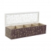 Box for Infusions DKD Home Decor Green Mustard Dark brown Crystal MDF Wood (4 Units)