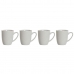 Set di 4 Tazze Mug DKD Home Decor Bianco Porcellana 330 ml 12 x 10 x 9 cm