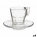 Komplekt: Kuus Tassi ja Taldrik Casablanca Läbipaistev Klaas 4 Ühikut (70 ml)