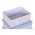 Комплект Кутии за Подреждане една върху друга DKD Home Decor Син Розов Картон (43,5 x 33,5 x 15,5 cm)