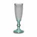 Чаша за шампанско Точки Прозрачен цвят тюркоаз Cтъкло 6 броя (185 ml)