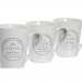 Csésze Szett Alátétekkel DKD Home Decor Fehér Fém Kőedény 300 ml 14 x 14 x 31 cm 12,5 x 9,5 x 10,5 cm (5 Darabok)