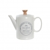 Teapot DKD Home Decor White Stoneware 1 L