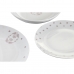 Zestaw Obiadowy DKD Home Decor Biały Różowy Porcelana Scandi 18 Części 27 x 27 x 3 cm