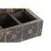 Dėžutė arbatai DKD Home Decor 23 x 9 x 6 cm Šampanas Medžio Aliuminis