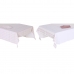 Asztalterítő és szalvéták DKD Home Decor 150 x 250 x 0,5 cm Rózsaszín Fehér (2 egység)