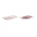 Toalha e guardanapos DKD Home Decor 150 x 250 x 0,5 cm Cor de Rosa Branco (2 Unidades)
