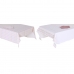 Покривка за маса и салфетки DKD Home Decor 150 x 150 x 0,5 cm Розов Бял (2 броя)