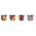 Комплект чаши за кафе части DKD Home Decor Многоцветен Корал Бамбук Dolomite 180 ml