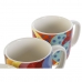 Piece Coffee Cup Set DKD Home Decor Multicolour Coral Bamboo Dolomite 180 ml