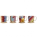 Set de Căni de Cafea DKD Home Decor Multicolor Coral Bambus Dolomite 180 ml