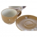 Vnt. kavos puodelių rinkinys DKD Home Decor Geltona Rožinė Garstyčios Alyvinė Metalinis 180 ml