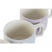 Piece Coffee Cup Set DKD Home Decor Green Sky blue Lilac Metal Bamboo 260 ml