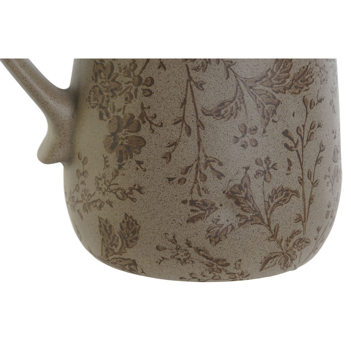 Vrček Home ESPRIT Rjava Zelena Gres Rastlinski list Shabby Chic