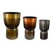 Set di vasi da fiori Home ESPRIT Grigio Rame Dorato Metallo 40 x 40 x 62 cm