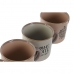 Set Šalica za Kavu Home ESPRIT Plava Roza Gres Keramika 4 Dijelovi 180 ml