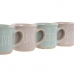 Set Šalica za Kavu Home ESPRIT Plava Roza Gres Keramika 4 Dijelovi 180 ml