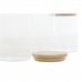 3 caurules Home ESPRIT Caurspīdīgs Silikona Bambuss Borosilikāta glāze 10 x 10 x 22,3 cm