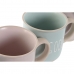 Set di 4 Tazze Mug Home ESPRIT Azzurro Rosa Gres 355 ml 9,7 x 7 x 9,2 cm