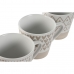 Set Šalica za Kavu Home ESPRIT Bijela Bež Gres Keramika 4 Dijelovi 180 ml