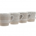 Set Šalica za Kavu Home ESPRIT Bijela Bež Gres Keramika 4 Dijelovi 180 ml