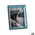 Cornice Portafoto Cristallo Nero Azzurro Legno MDF (3 x 22 x 17 cm) (6 Unità)