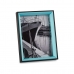 Cornice Portafoto Cristallo Nero Azzurro Legno MDF (3 x 22 x 17 cm) (6 Unità)