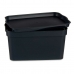 Storage Box with Lid Anthracite Plastic 2,3 L 13,5 x 11 x 20 cm (24 Units)
