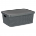 Storage Box with Lid Anthracite Plastic 13 L 28 x 15,5 x 39 cm (12 Units)