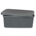 Κουτί αποθήκευσης με Καπάκι Ανθρακί Πλαστική ύλη 13 L 28 x 15,5 x 39 cm (12 Μονάδες)