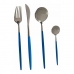 Cutlery Set Silver Blue Stainless steel (8 pcs)