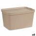 Кутия за Съхранение с Капак Бежов Пластмаса 24 L 29,3 x 24,5 x 45 cm (6 броя)