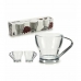 Set van koffiekopjes Zilverkleurig Metaal Transparant Glas 24 Stuks