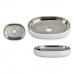 Soap dish Silver Stainless steel White Plastic 9,5 x 2,5 x 13 cm (6 Units)