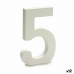 Čísla 5 Dřevo Bílý (1,8 x 21 x 17 cm) (12 kusů)