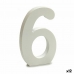 Čísla 6 Drevo Biela (1,8 x 21 x 17 cm) (12 kusov)