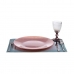 Плоска чиния Розов Cтъкло 32,5 x 2 x 32,5 cm (6 броя)