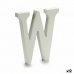Písmeno W Dřevo Bílý (1,8 x 21 x 17 cm) (12 kusů)