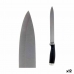 Kuchynský nôž 3,5 x 33 x 2 cm Striebristý Čierna Nerezová oceľ Plastické (12 kusov)