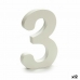 Numeri 3 Legno Bianco (1,8 x 21 x 17 cm) (12 Unità)