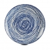 Farfurie Întinsă Črte Porcelan Modra Bela 6 kosov (24 x 2,8 x 24 cm)