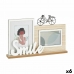 Fotoraam Smile 2 fotos Must Pruun Puit MDF (6 Ühikut) (40 x 27 x 6 cm)