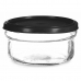 Кръгла Кутия за Обяд с Капак Черен Прозрачен Пластмаса Cтъкло 12 x 6 x 12 cm 415 ml