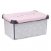 Sandėliavimo dėžutė su dangteliu Vibes Pilka Rožinė Plastmasinis 10 L (22,7 x 16,5 x 34,5 cm) (12 vnt.)