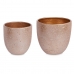 Set of pots Ø 20 cm Ø 25 cm 2 Pieces Pearl Golden Ceramic